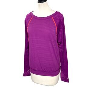 Lululemon Size 6 Top Run for Days Long Sleeve Top Plum Thumbhole Sleeves Running